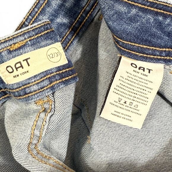 OAT New York Tailored Wide Leg Crop Blue Jeans 12 31 Minimalist Elevated Casual - Picture 2 of 9